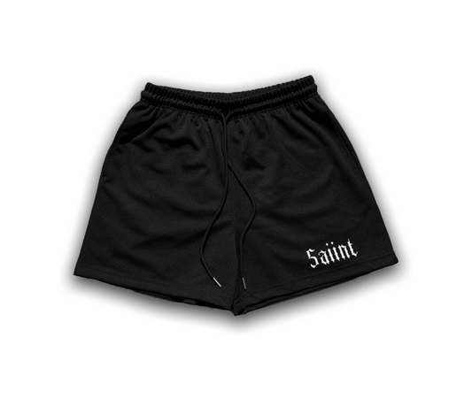 Saiint Black Mesh Shorts