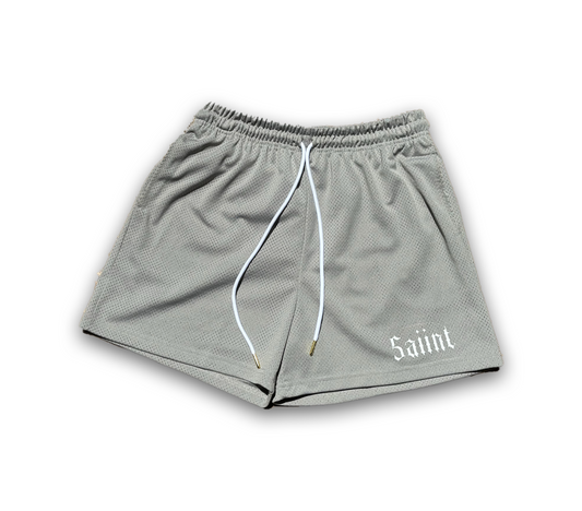 Saiint Grey Mesh Shorts